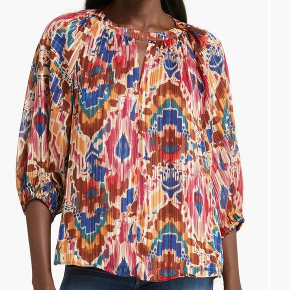Vince Camuto Metallic Keyhole Top, BNWT, size L - Picture 1 of 9